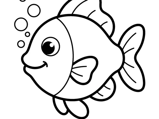 Fish coloring page — Ages 2–3